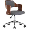 Image de Vidaxl Chaise Pivotante De Bureau Gris Bois Courbé Et Tissu