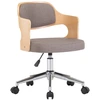 Image de vidaXL Chaise de bureau pivotante Taupe bois courbé et tissu