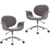 Image de vidaXL Chaise de salle à manger pivotante 2 pcs. Gris Tissu