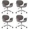 Image de vidaXL Chaises de salle à manger pivotantes, lot de 4, tissu gris