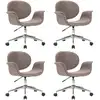 Image de vidaXL Chaise de salle à manger pivotante 4 pcs. Tissu taupe