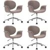 Image de Chaises Pivotantes À Manger Lot De 4 Taupe Tissu Vidaxl