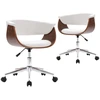 Image de vidaXL Chaise de salle à manger 2 pcs. Pivotantes Blanc Similicuir