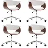 Image de vidaXL Chaise de salle à manger 4 pcs. Pivotant Blanc Similicuir