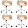 Image de vidaXL Chaise de salle à manger 4 pcs. Pivotantes Crème Similicuir