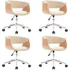Image de Vidaxl Chaises Pivotantes À Manger Lot De 4 Crème Similicuir