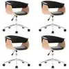 Image de vidaXL Chaise de salle à manger 4 pcs. Pivotantes Noir Similicuir