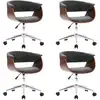 Image de vidaXL Chaises de salle à manger pivotantes, lot de 4, tissu gris