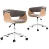 Image de vidaXL Chaise de salle à manger 2 pcs. Tissu taupe pivotant