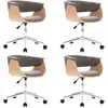 Image de vidaXL Chaise de salle à manger pivotante 4 pcs. Tissu taupe