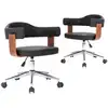 Image de vidaXL Chaise de salle à manger 2 pcs. Pivotantes Noir Bois courbé et similicuir