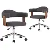 Image de vidaXL Chaise de salle à manger 2 pcs. Pivotant Gris Bois courbé et tissu