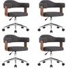 Image de Chaises Pivotantes À Manger Lot De 4 Gris Bois Courbé Et Tissu Vidaxl