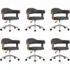 Image de vidaXL Chaise de salle à manger pivotante 6 pcs. Gris Bois courbé et tissu
