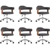 Image de Chaises Pivotantes À Manger Lot De 6 Gris Bois Courbé Et Tissu Vidaxl