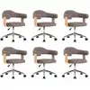 Image de vidaXL Chaise de salle à manger pivotante 6 pcs. Taupe bois courbé et tissu