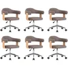 Image de Chaises Pivotantes À Manger Lot De 6 Taupe Bois Courbé Et Tissu Vidaxl