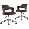 Image de vidaXL Chaise de salle à manger 2 pcs. Pivotantes Noir Bois courbé et similicuir