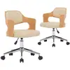 Image de Vidaxl Chaises Pivotantes À Manger Lot De 2 Bois Courbé Et Similicuir