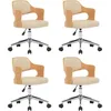 Image de Chaises Pivotantes À Manger Lot De 4 Bois Courbé Et Similicuir Vidaxl