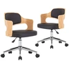 Image de vidaXL Chaise de salle à manger 2 pcs. Pivotantes Noir Bois courbé et similicuir