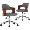 Image de Chaises Pivotantes À Manger Lot De 2 Gris Bois Courbé Et Tissu Vidaxl