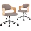 Image de vidaXL Chaise de salle à manger 2 pcs. Pivotant Taupe Bois courbé et tissu