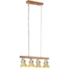 Image de Plafonnier style industriel laiton E27 bois de manguier