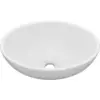 Image de vidaXL avabo ovale blanc mat 40x33 cm Céramique
