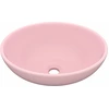 Image de vidaXL avabo ovale mat rose 40x33 cm Céramique