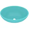 Image de vidaXL avabo ovale mat vert clair 40x33 cm Céramique