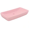 Image de vidaXL Vasque de luxe Rectangulaire Mat Rose 71x38 cm Céramique