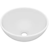 Image de vidaXL Lavabo de luxe rond mat blanc 32,5x14 cm Céramique