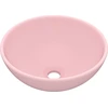 Image de vidaXL Lavabo de luxe Rond Mat Rose 32,5x14 cm Céramique