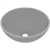 Image de vidaXL Lavabo de luxe Rond Mat Gris clair 32,5x14 cm Céramique