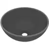 Image de vidaXL Lavabo de luxe Rond Mat Gris foncé 32,5x14 cm Céramique