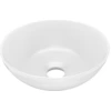 Image de vidaXL Lavabo en céramique blanc mat rond
