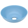 Image de vidaXL Lavabo en céramique bleu clair rond