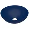 Image de vidaXL Lavabo en céramique bleu foncé rond