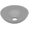 Image de vidaXL Lavabo en céramique gris clair rond