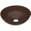 Image de vidaXL Lavabo en céramique brun foncé rond