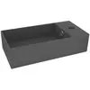 Image de vidaXL Lavabo de salle de bains avec trop-plein Céramique gris foncé