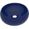 Image de vidaXL Lavabo ond Mat Bleu foncé 40x15 cm Céramique
