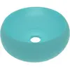 Image de vidaXL Lavabo de luxe Rond Mat Vert clair 40x15 cm Céramique