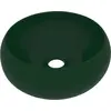 Image de vidaXL Lavabo de luxe Rond Mat Vert foncé 40x15 cm Céramique