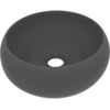 Image de vidaXL Lavabo de luxe Rond Mat Gris foncé 40x15 cm Céramique