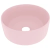 Image de vidaXL Lavabo de luxe Rond Mat Rose 40x15 cm Céramique