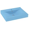 Image de vidaXL Lavabo de luxe avec trou de robinetterie bleu clair mat 60x46 cm Céramique