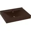 Image de vidaXL Lavabo de luxe avec trou pour robinetterie Mat-brun foncé 60x46cm Céramique