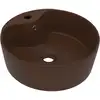 Image de vidaXL Lavabo de luxe avec trop-plein mat brun foncé 36x13cm Céramique